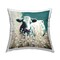 Modern Cow in Meadow Design by Seven Trees Design Throw Pillow